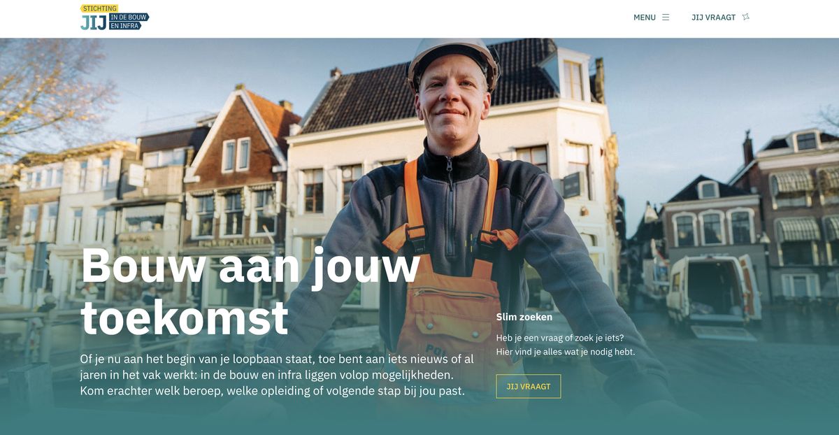 Schermafbeelding van de homepage van jijbouweninfra.nl